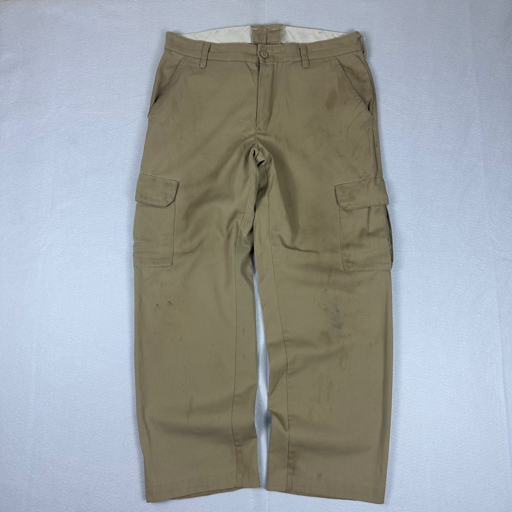 Red Kap Pants Men's 34 Khaki Cargo Work Tan‎ Twill Industrial Outdoors